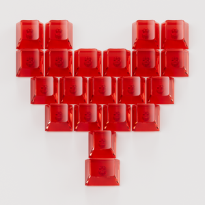 Akko red love keycaps with white blackground