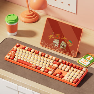 Lucky Tangerine Tastenkappen-Set auf der Tastatur – Details