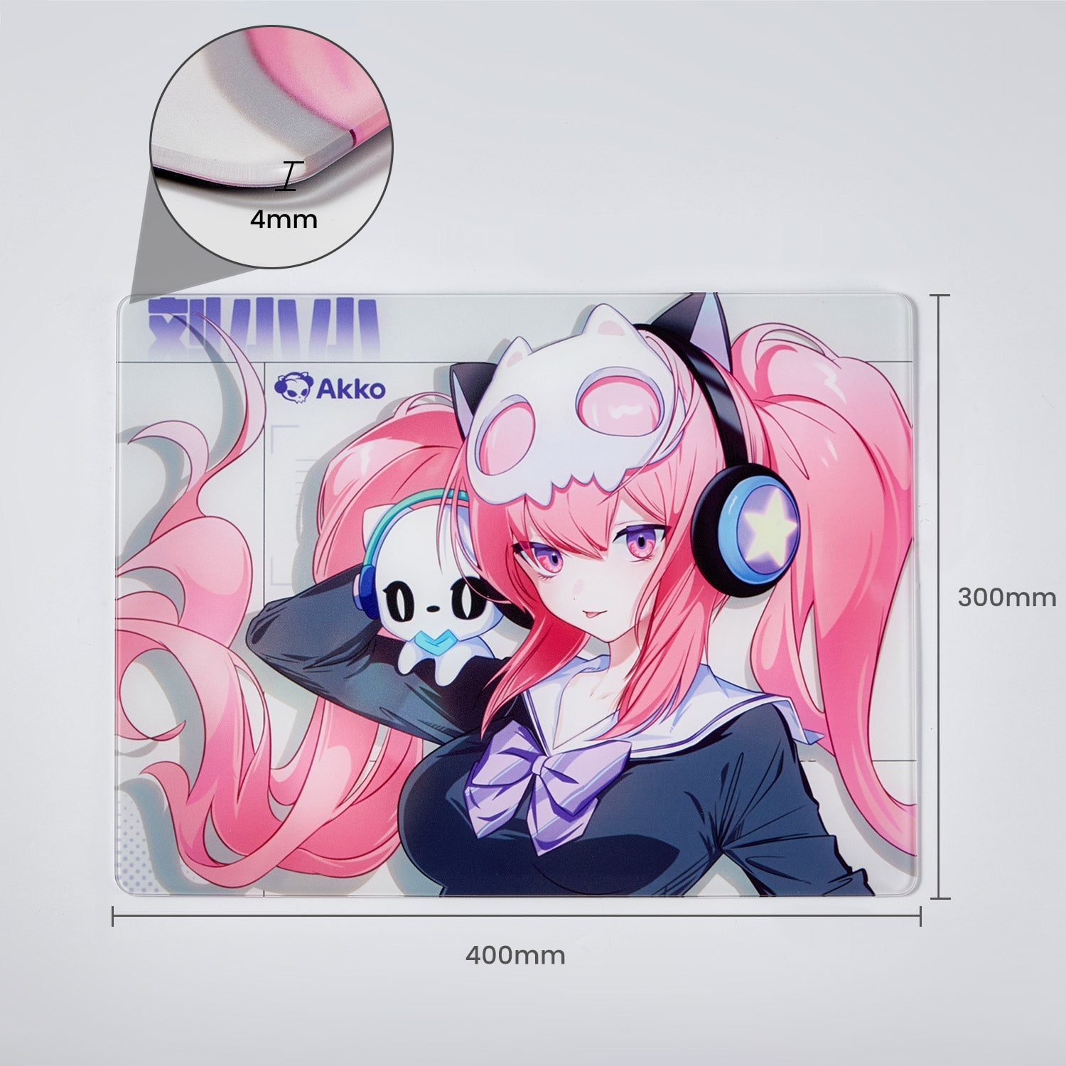 Akko Lulu Liu Glass Gaming Mouse Pad Side