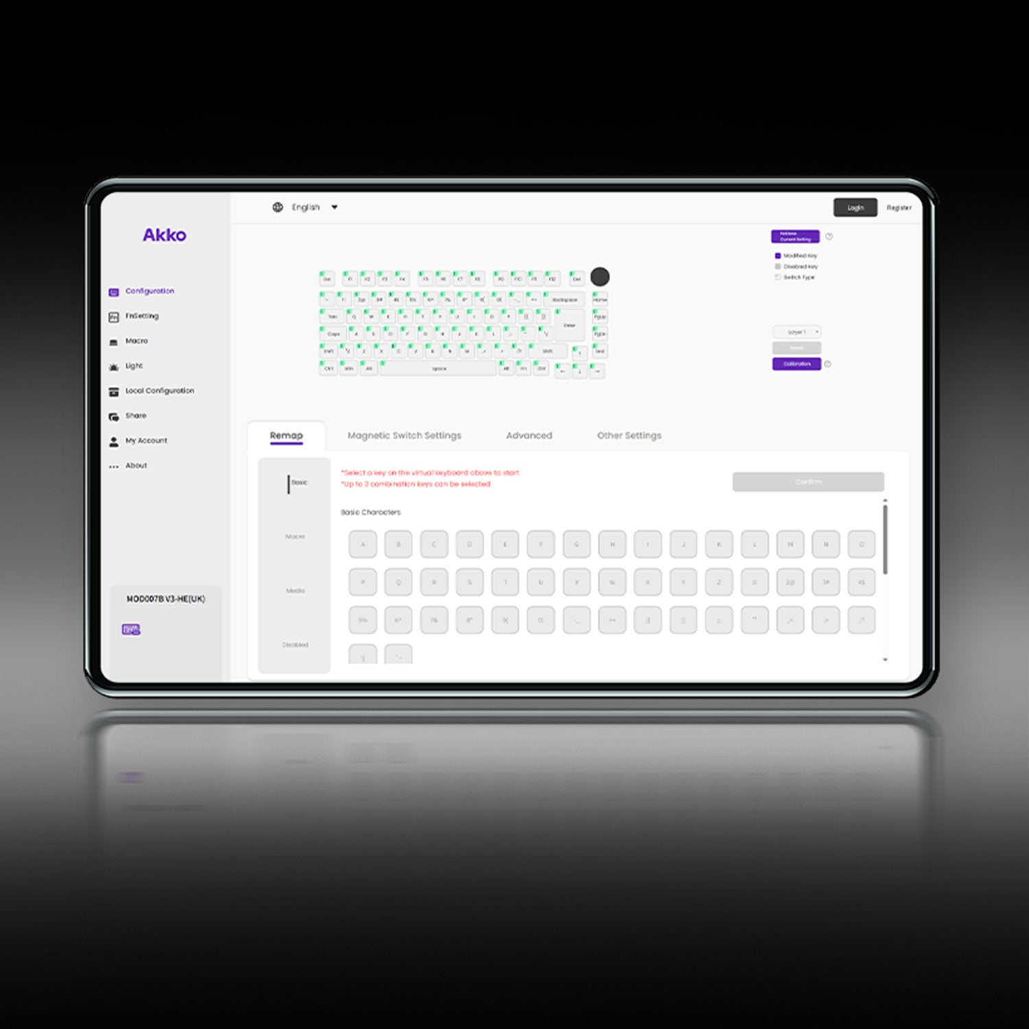 Akko MOD 007B Black Silver HE ISO Magnetic Keyboard Cloud Driver