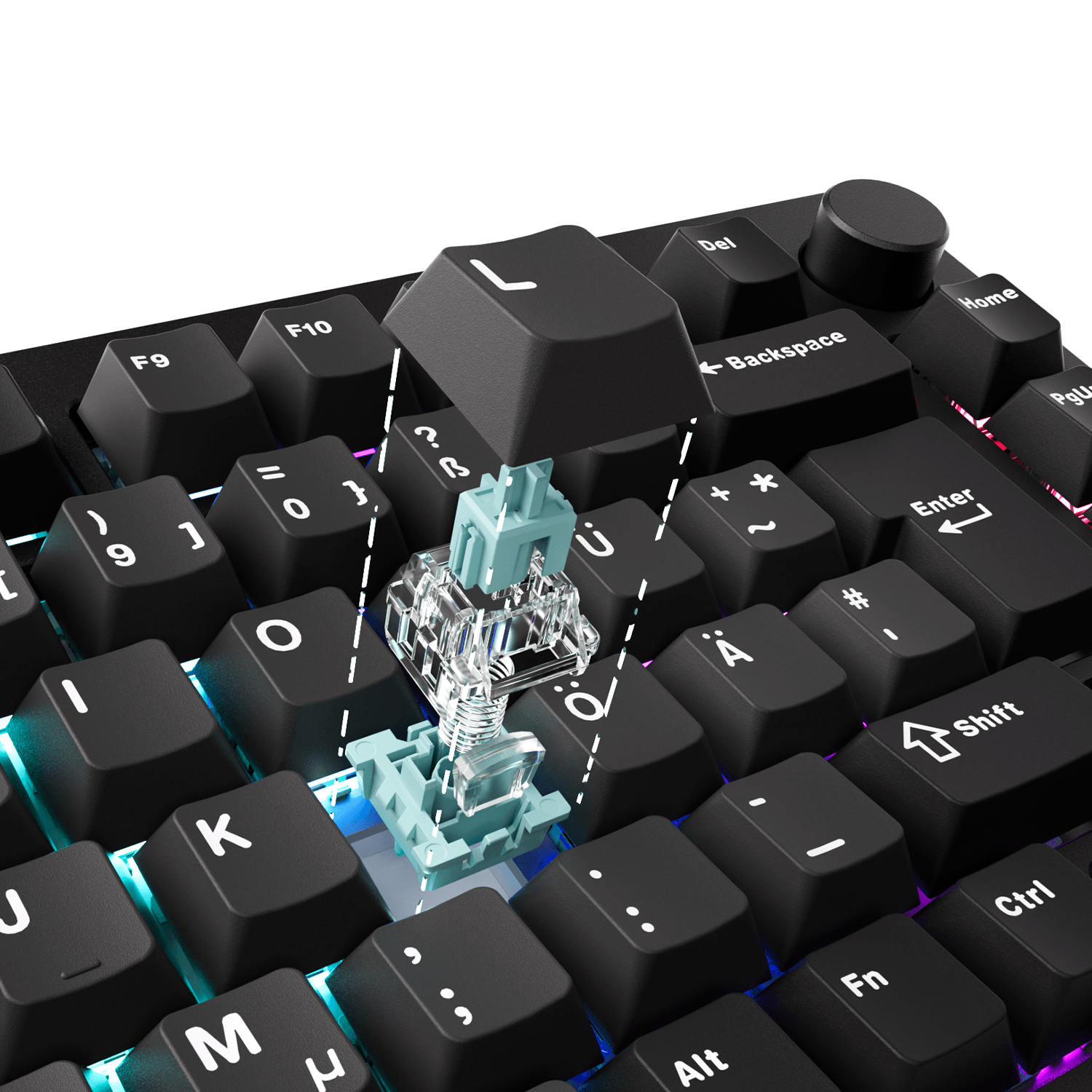 Akko MOD 007B Black Silver HE ISO Magnetic Keyboard Switch