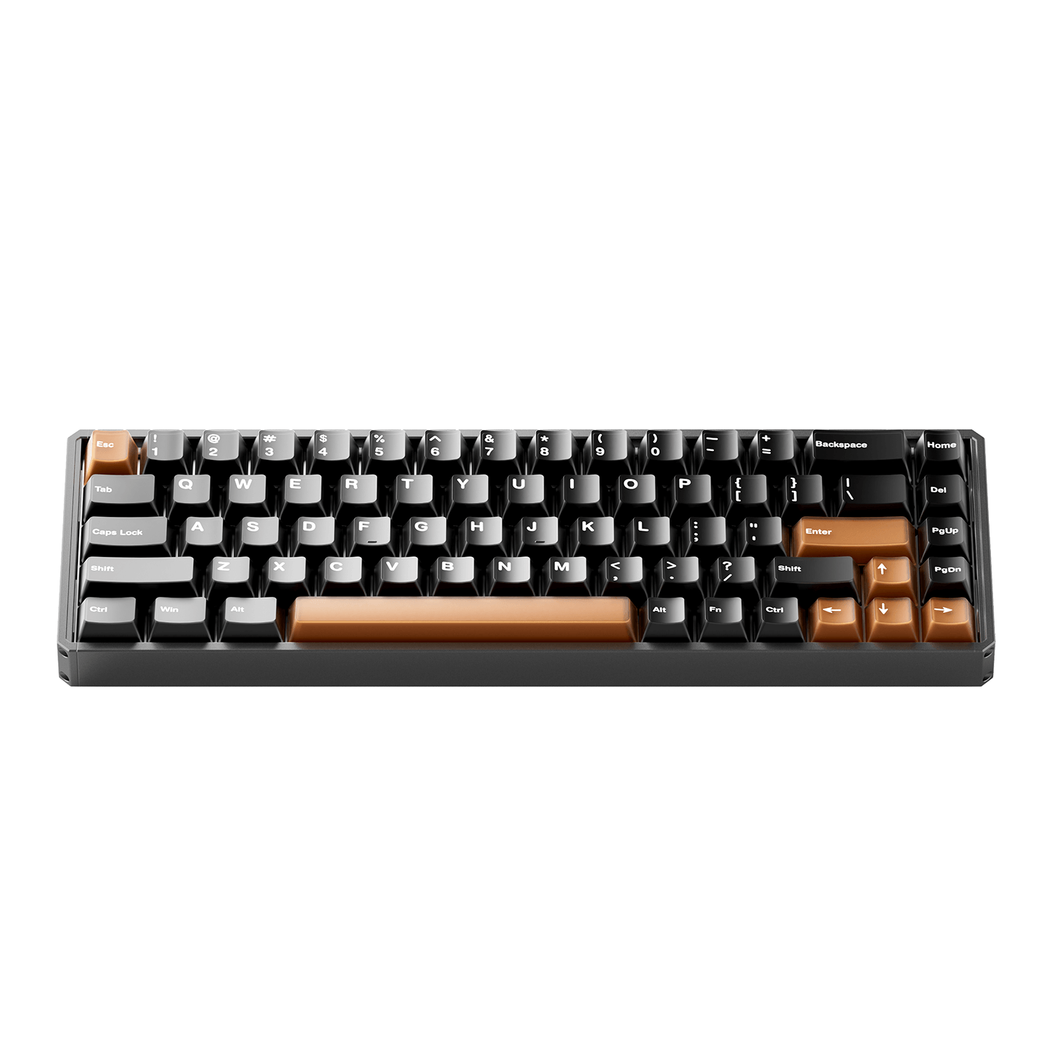 Akko MOD68 HE Magnetic Keyboard Black Tea Front View