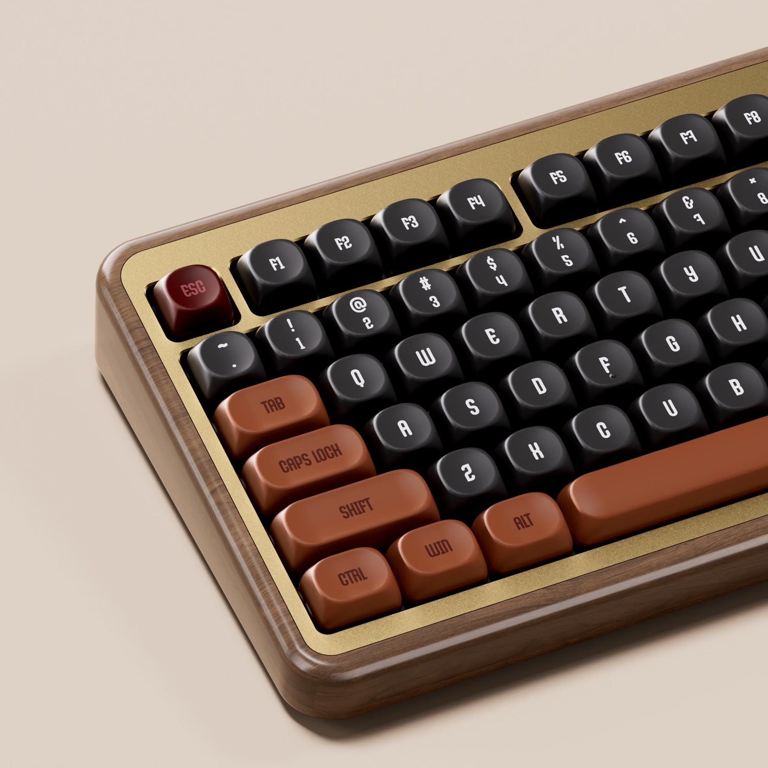 Akko MU02 Autumn Wooden Keyboard Left Details