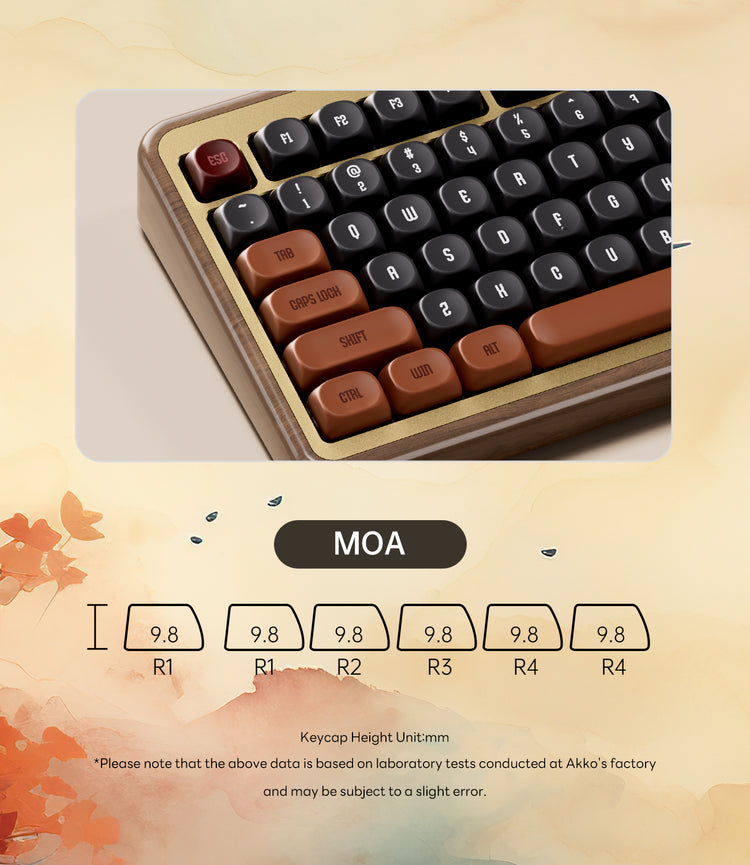 Akko MU02 Autumn Wooden Keyboard MOA Keycaps