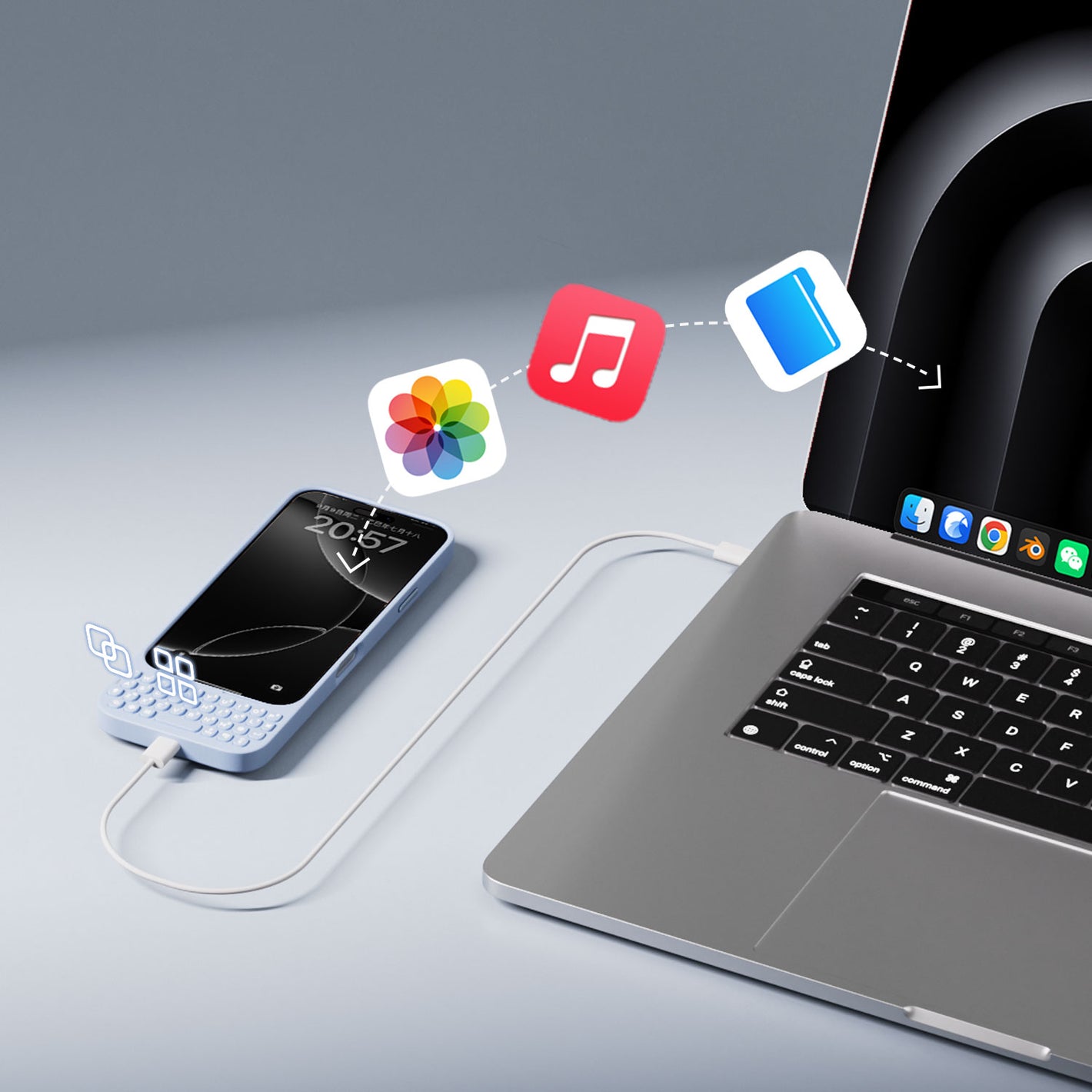 Akko MetaKey Keyboard Case for iPhone Data Transfer