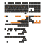 Akko Orange on Black ISO-DE/UK/Nordic Keycap Set (210-key)