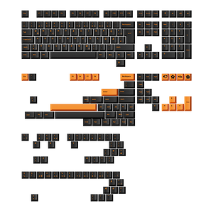 Akko Orange on Black ISO-DE/UK/Nordic Keycap Set (210-key)