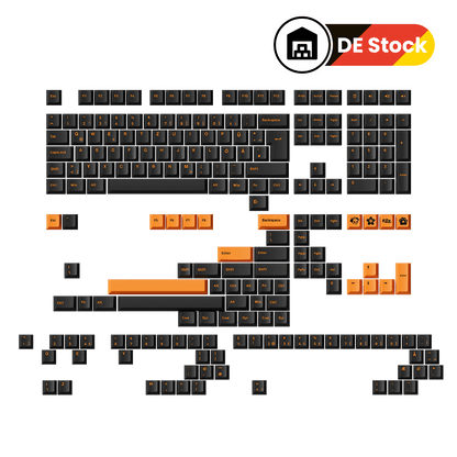 Orange on Black ISO-DE/UK/Nordic Tastenkappen Set (210-Tasten)