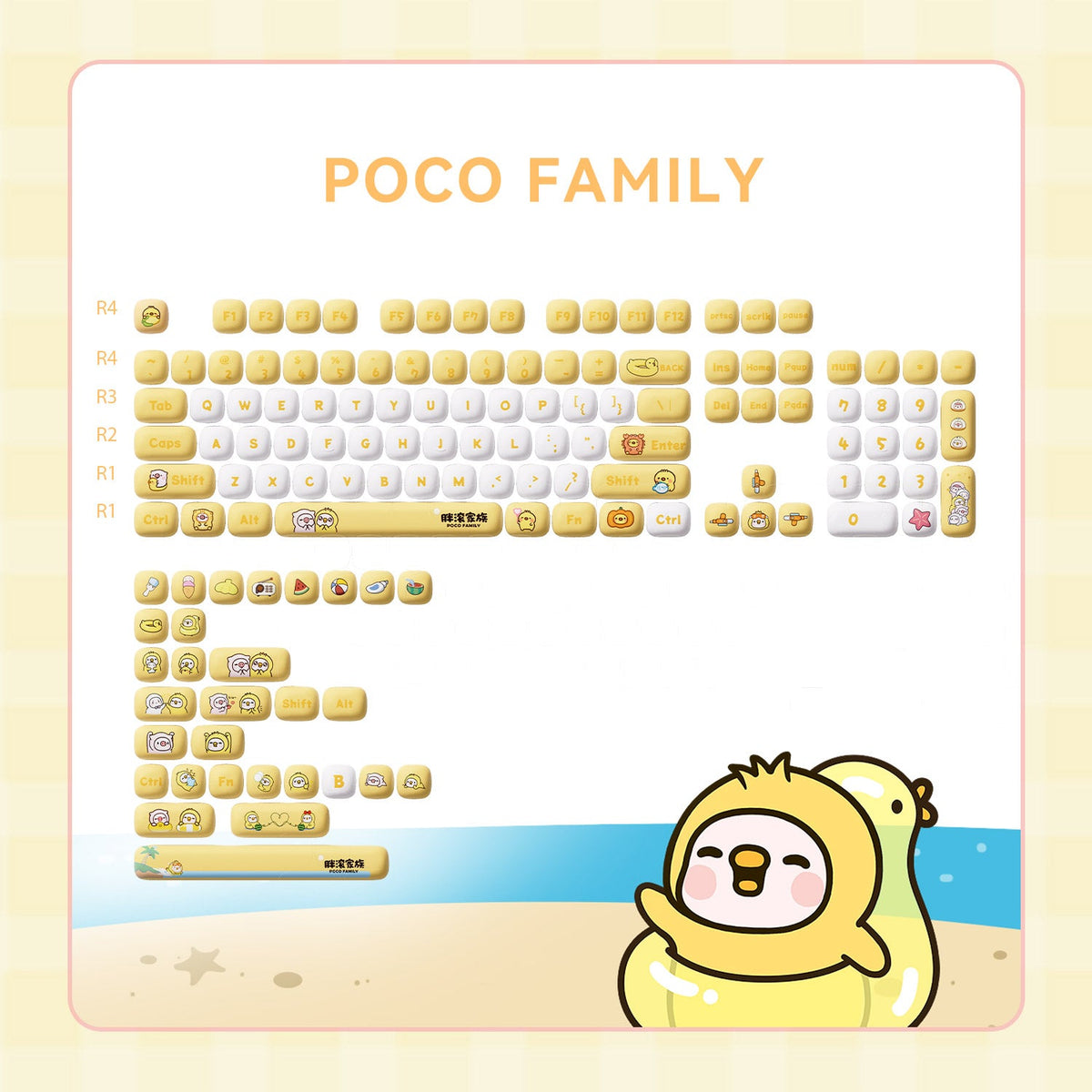 Poco Game Codekey Akko POCO Family - POCO Duck Keycap Set (136-key) - AKKO Germany
