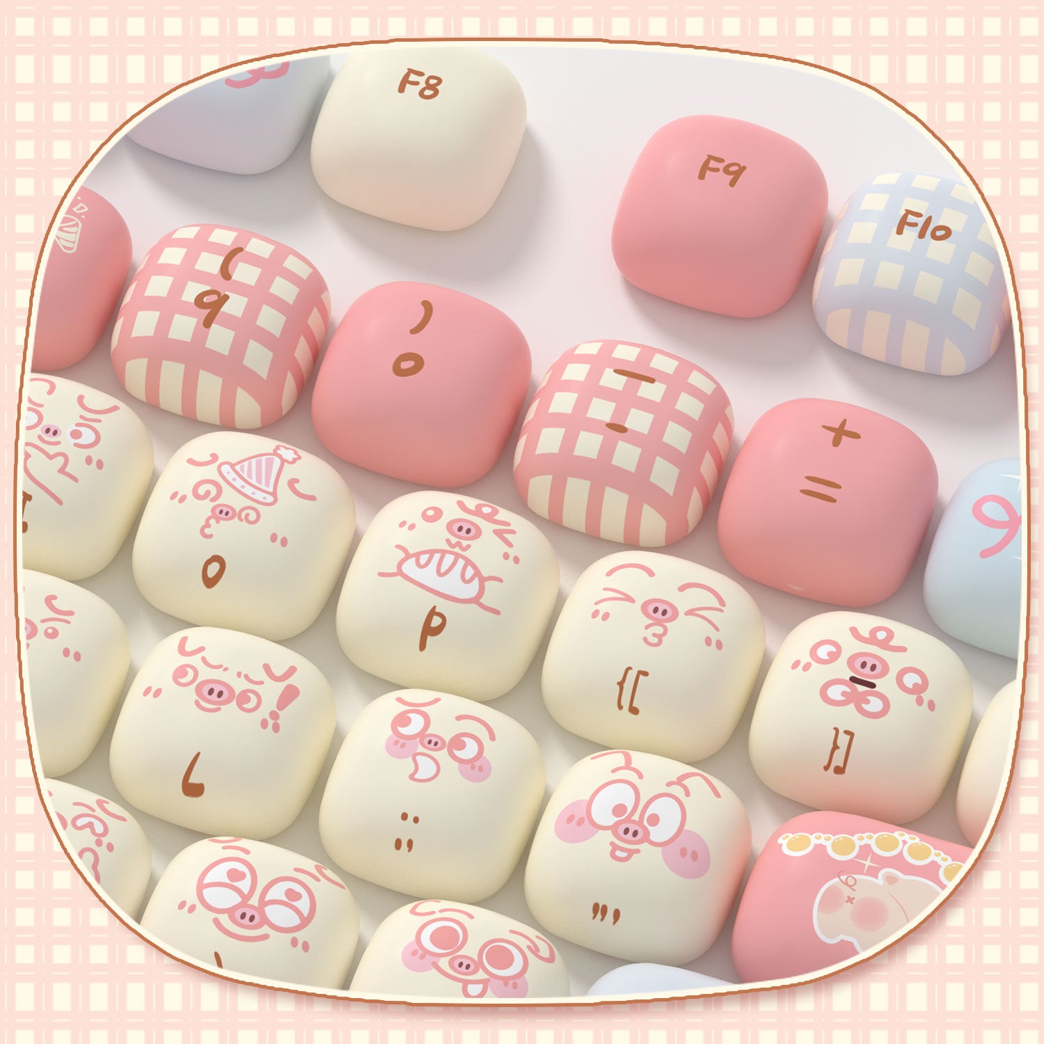 akko piggy party cute keycap sets keys specification