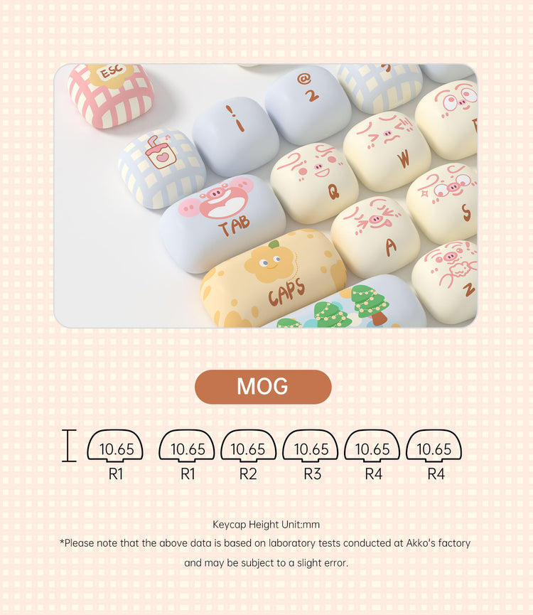 akko piggy party cute keycap sets mog profile