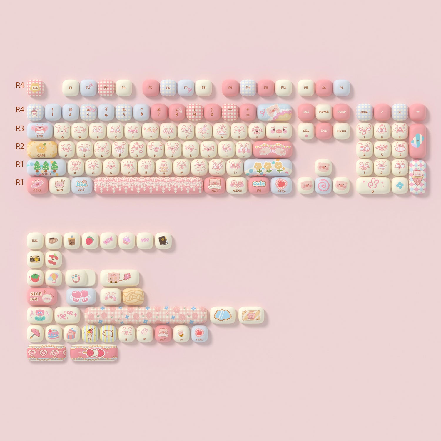 akko piggy party cute keycap sets specific