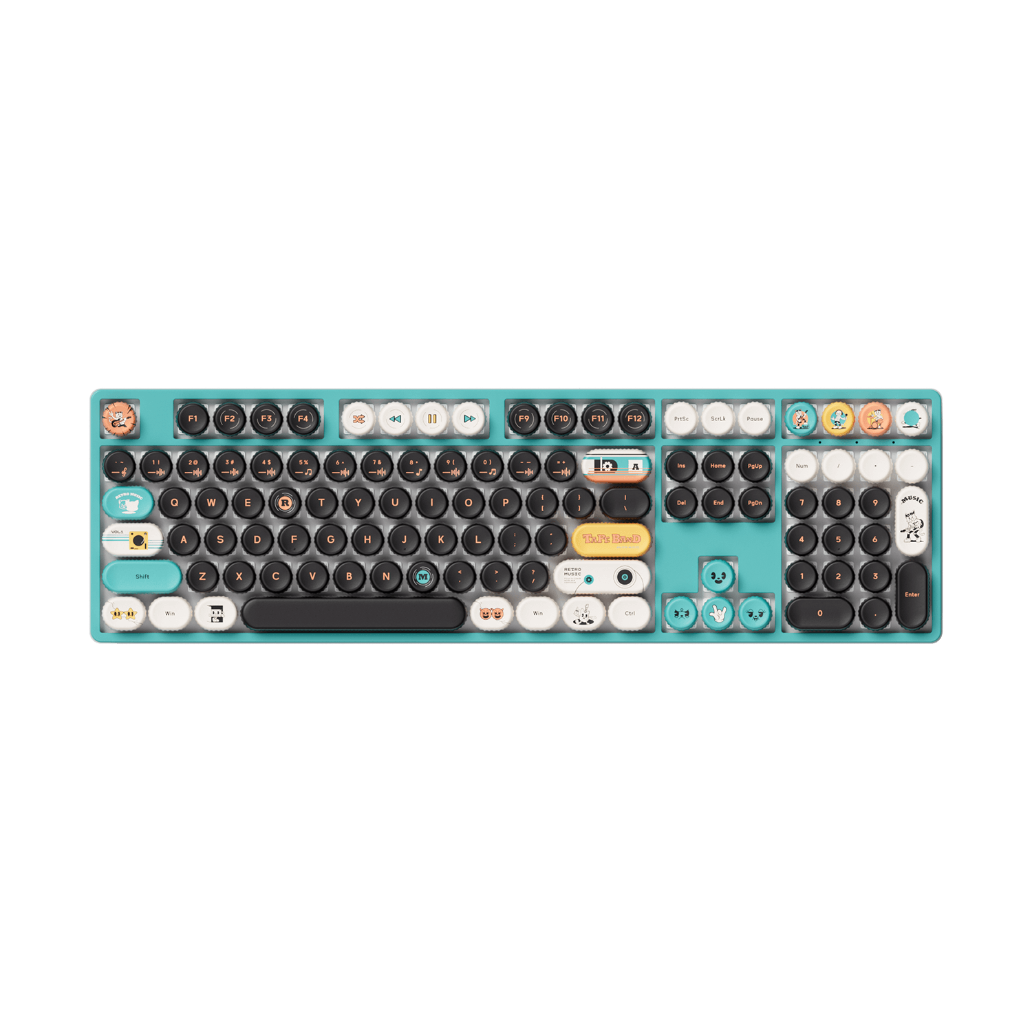 Akko Punk Cat BottleCap Keycaps Set 100 Keyboard
