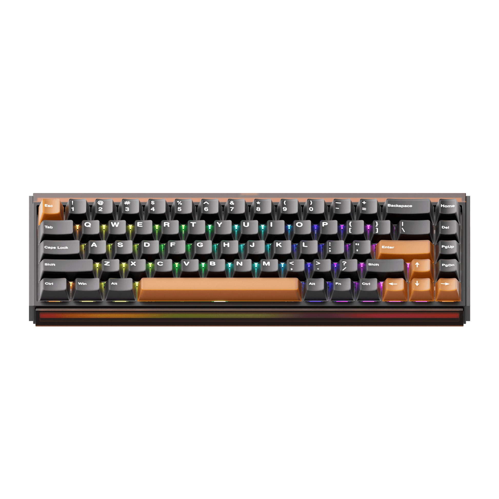 Akko Ray68 HE Magnetic Keyboard Misty Black Tea Front Side