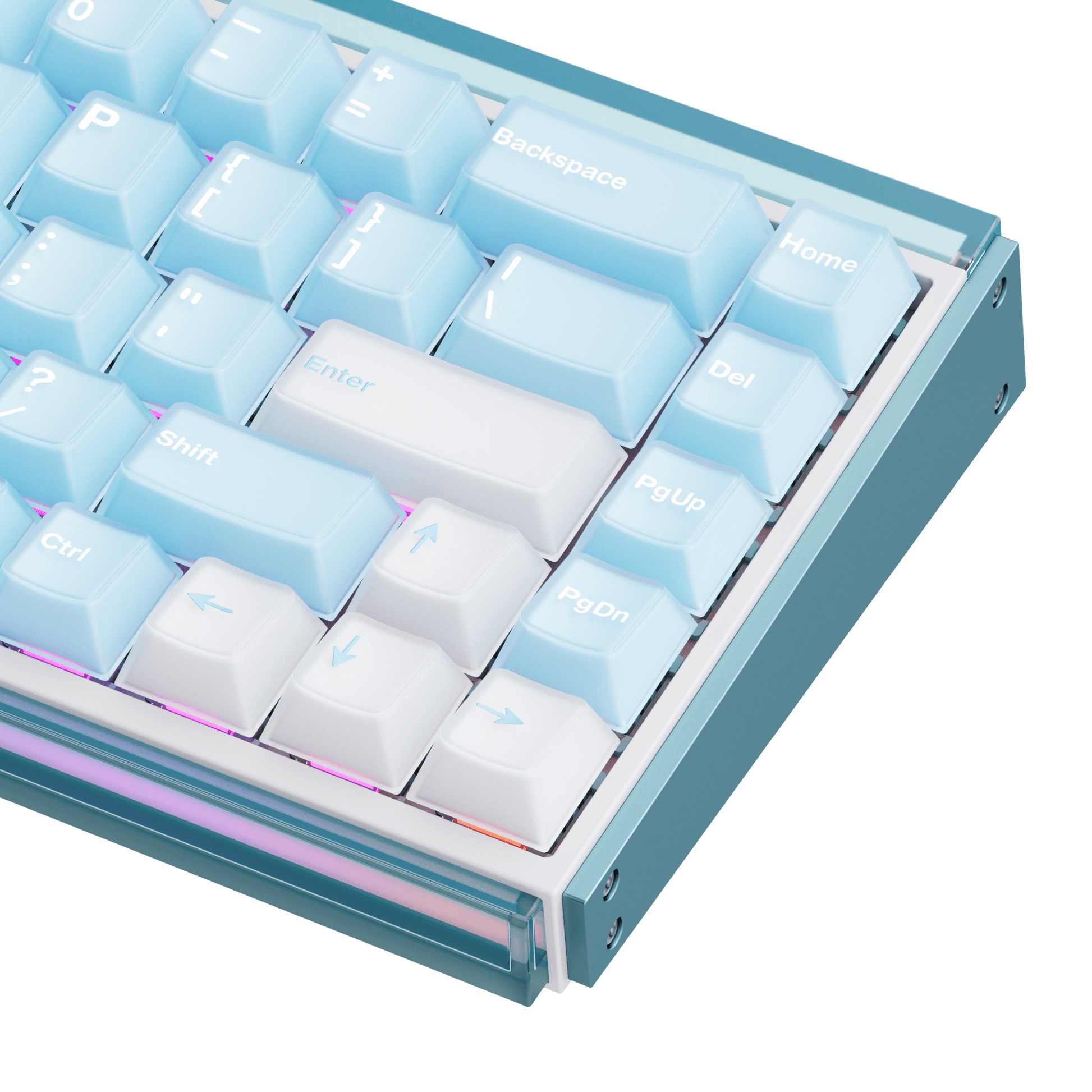 Akko Ray68 HE Magnetic Keyboard Misty Blue Right Details