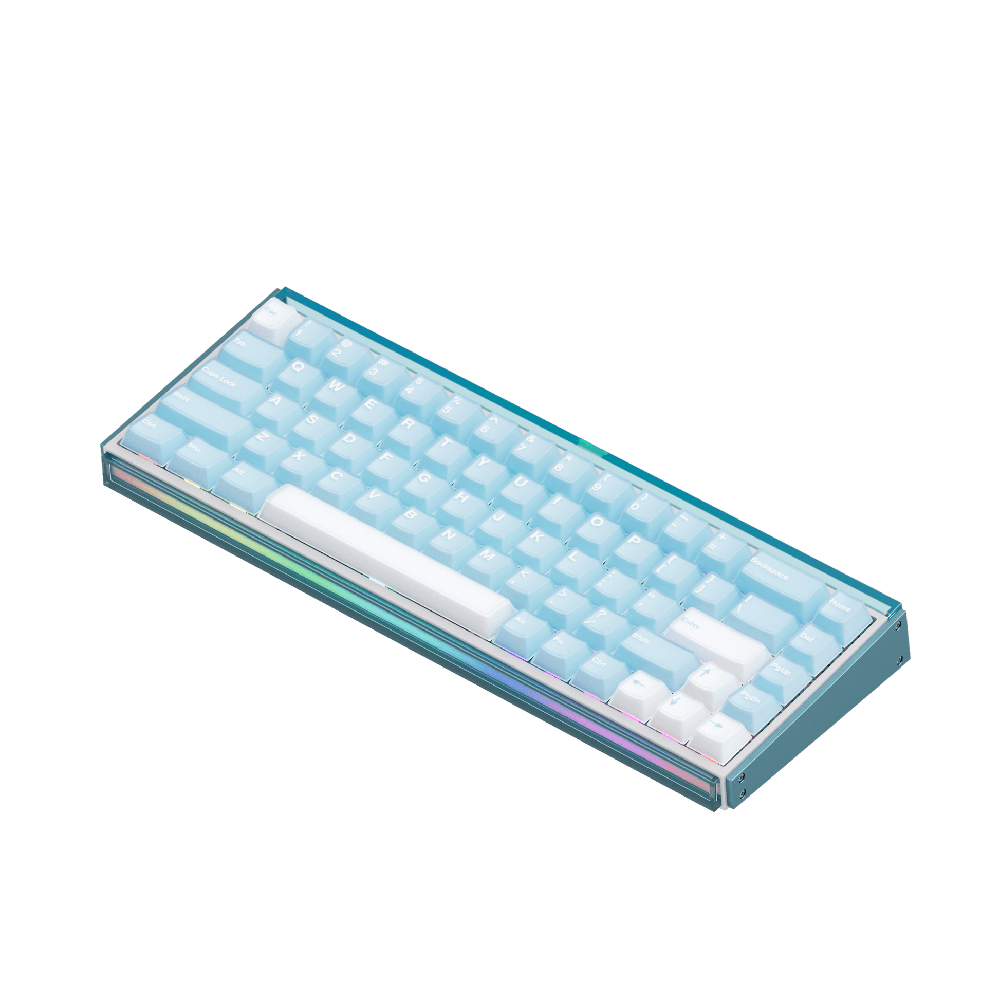Akko Ray68 HE Magnetic Keyboard Misty Blue Side