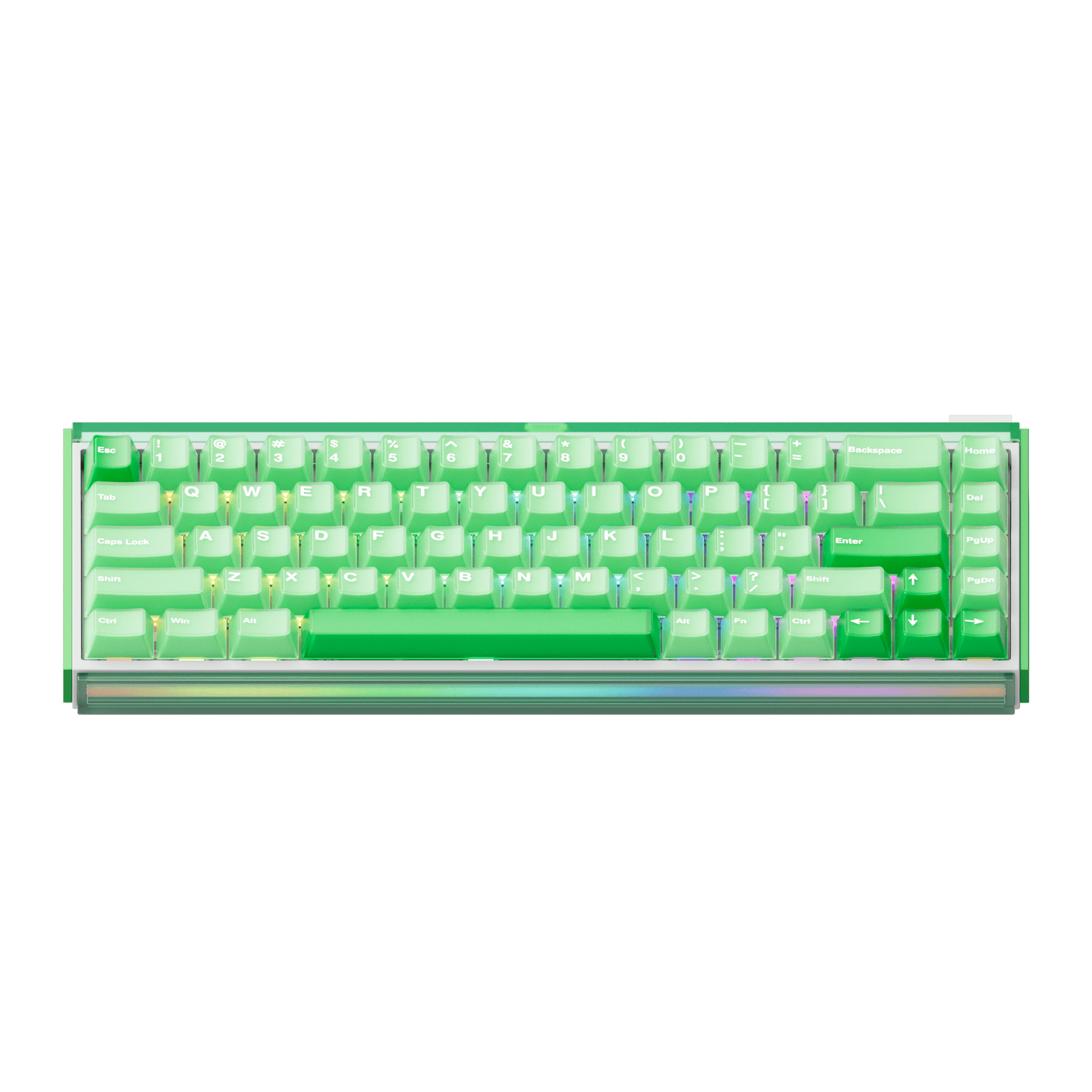 Akko Ray68 HE Magnetic Keyboard Misty Green White Front Side