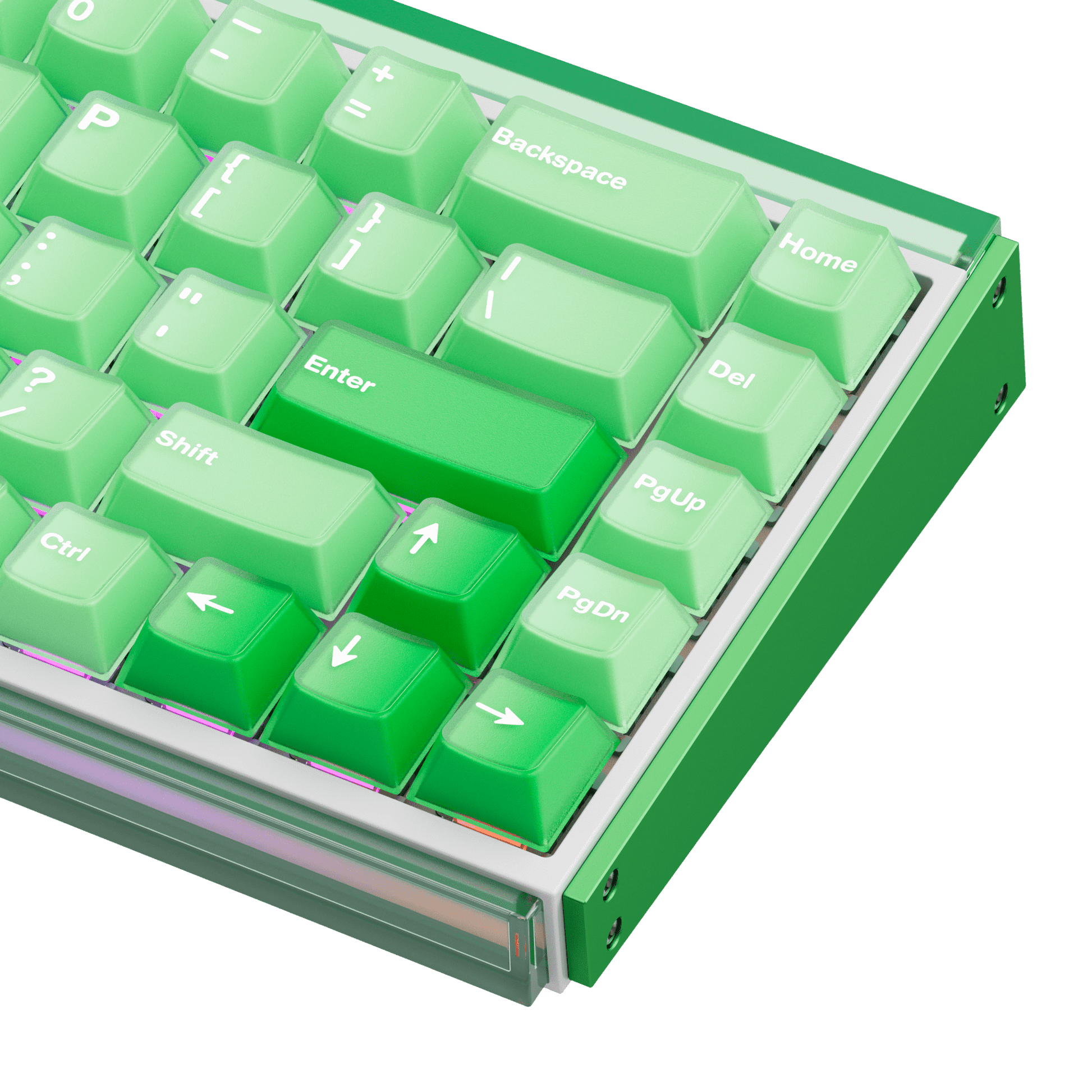 Akko Ray68 HE Magnetic Keyboard Misty Green White Side Details