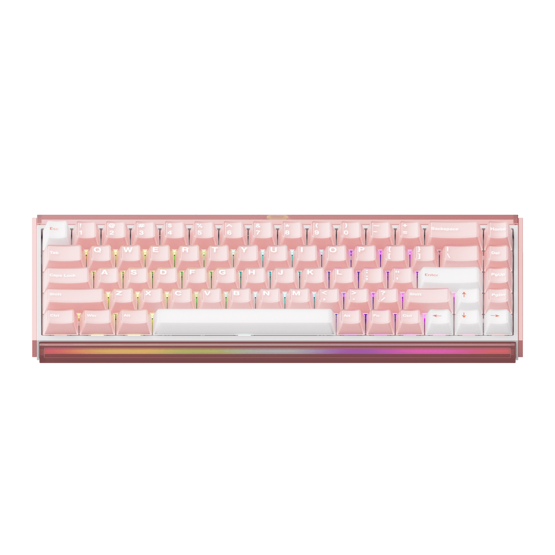 Akko Ray68 HE Magnetic Keyboard Misty Pink Front Side