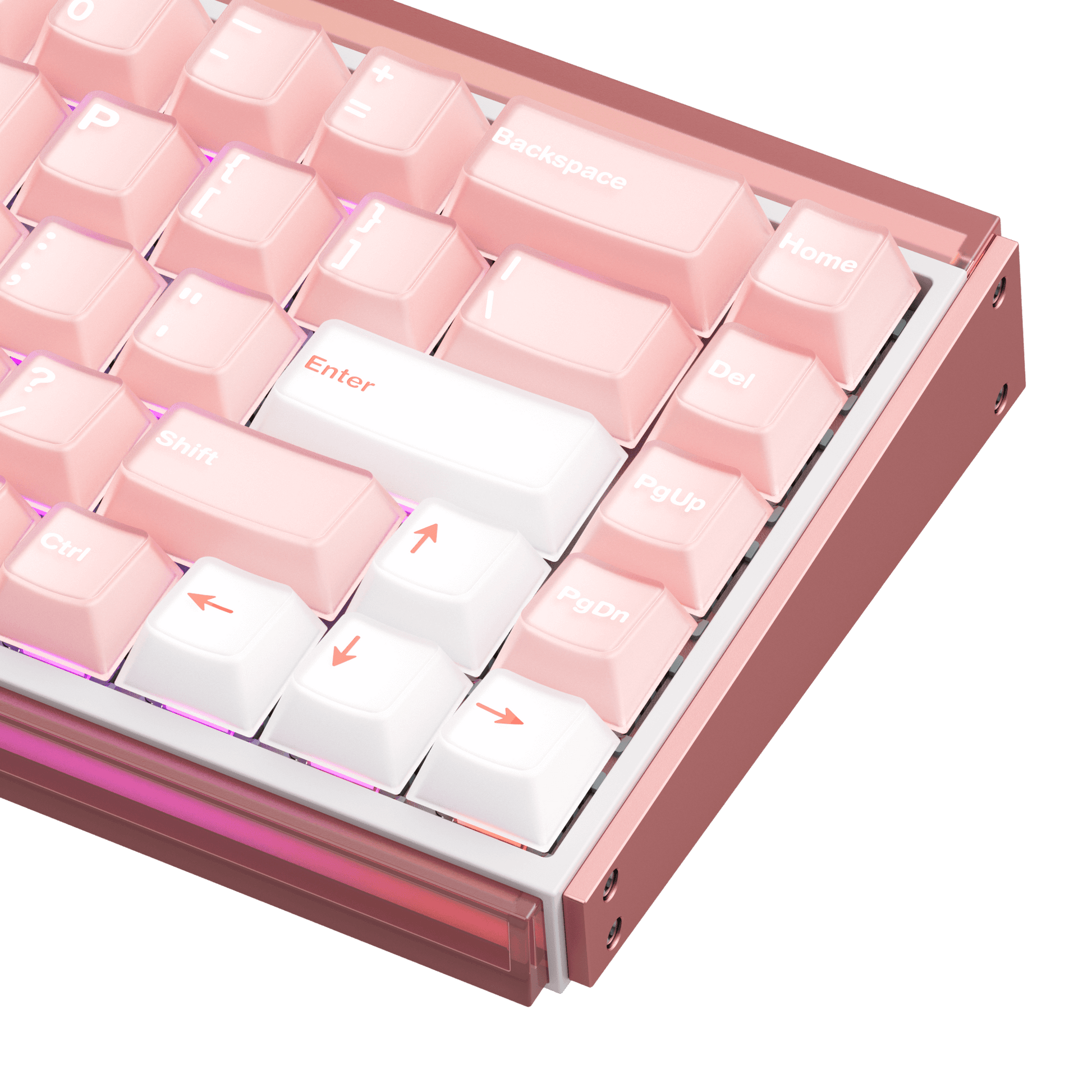 Akko Ray68 HE Magnetic Keyboard Misty Pink Right Details