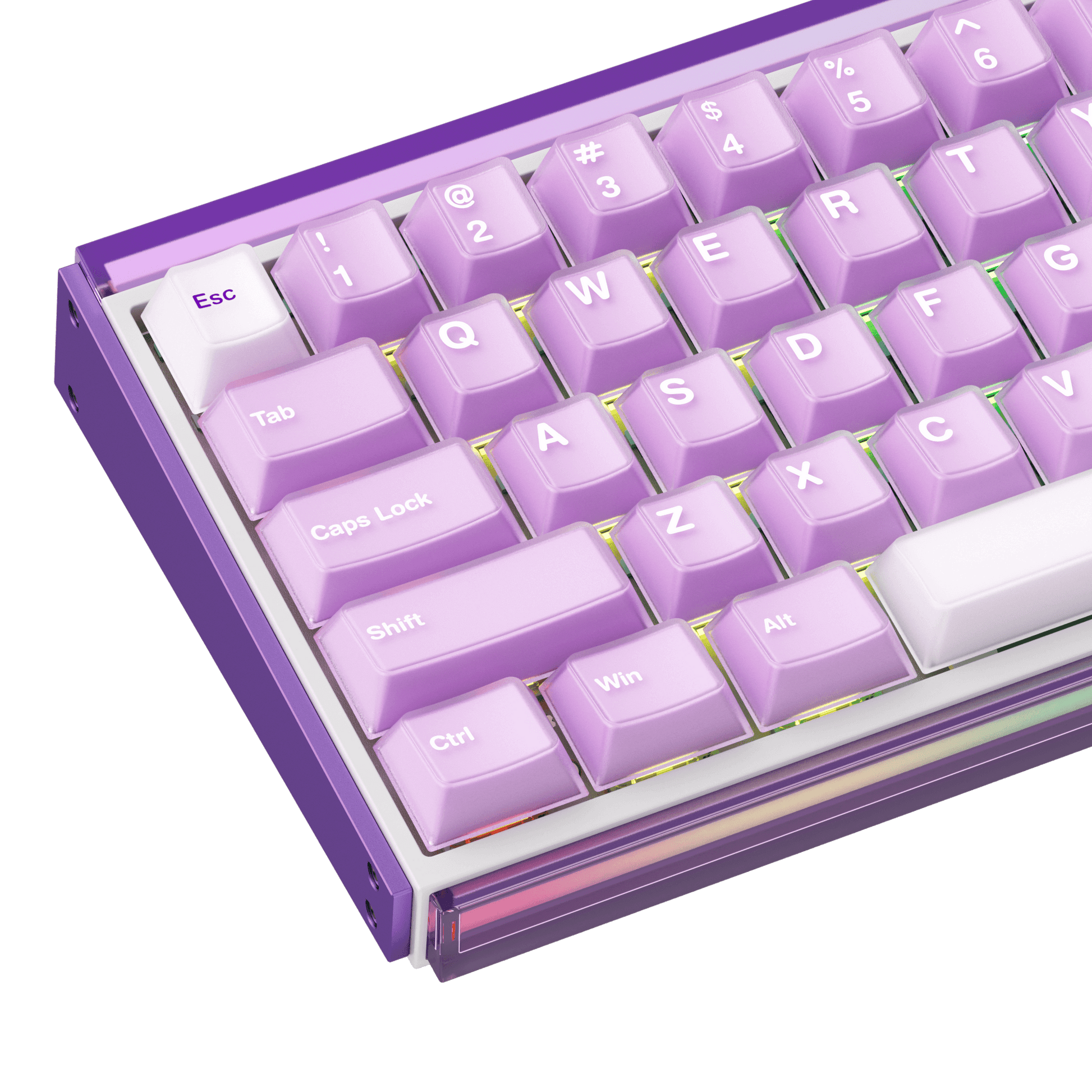 Akko Ray68 HE Magnetic Keyboard Misty Purple Left Details