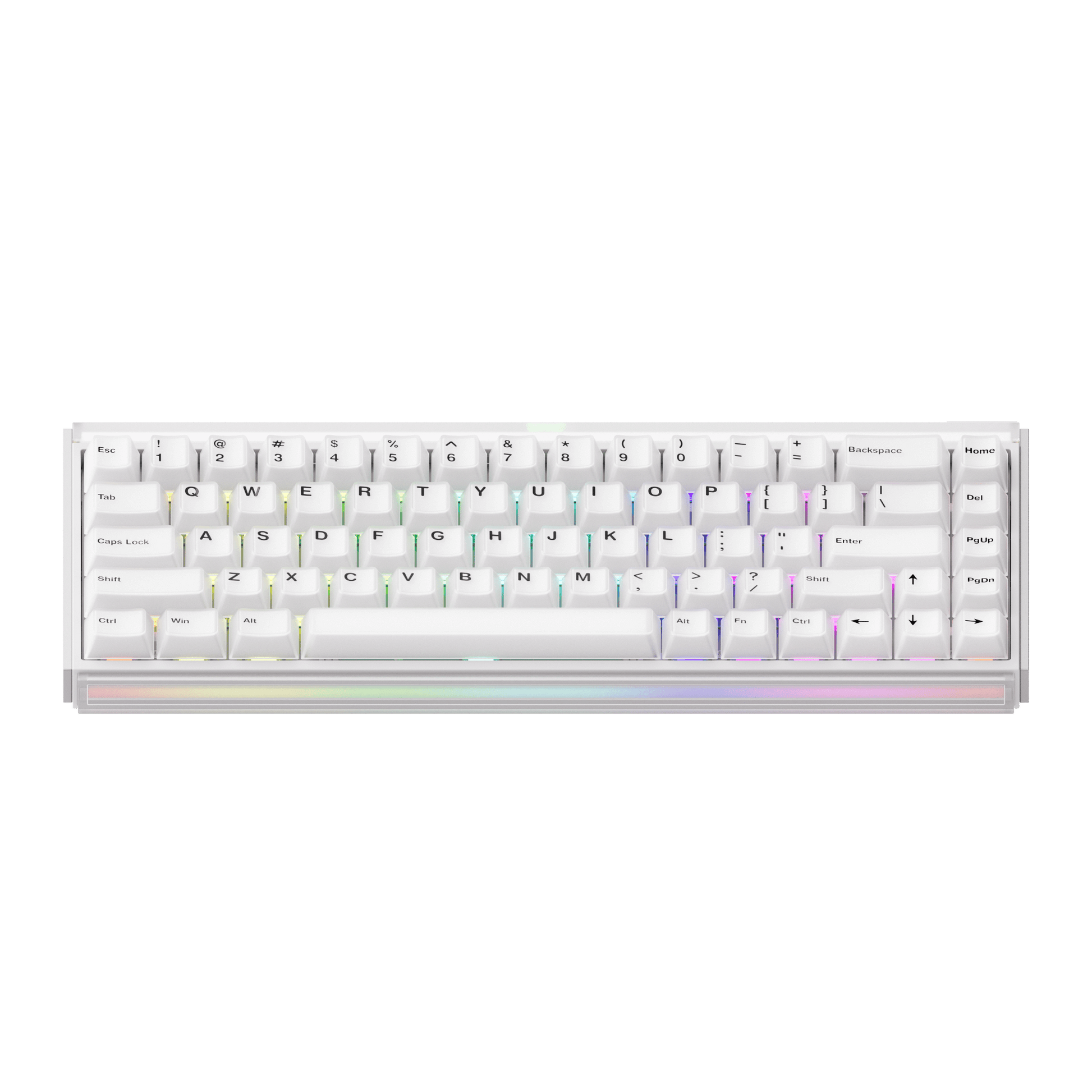 Akko Ray68 HE Magnetic Keyboard Misty White Front Side