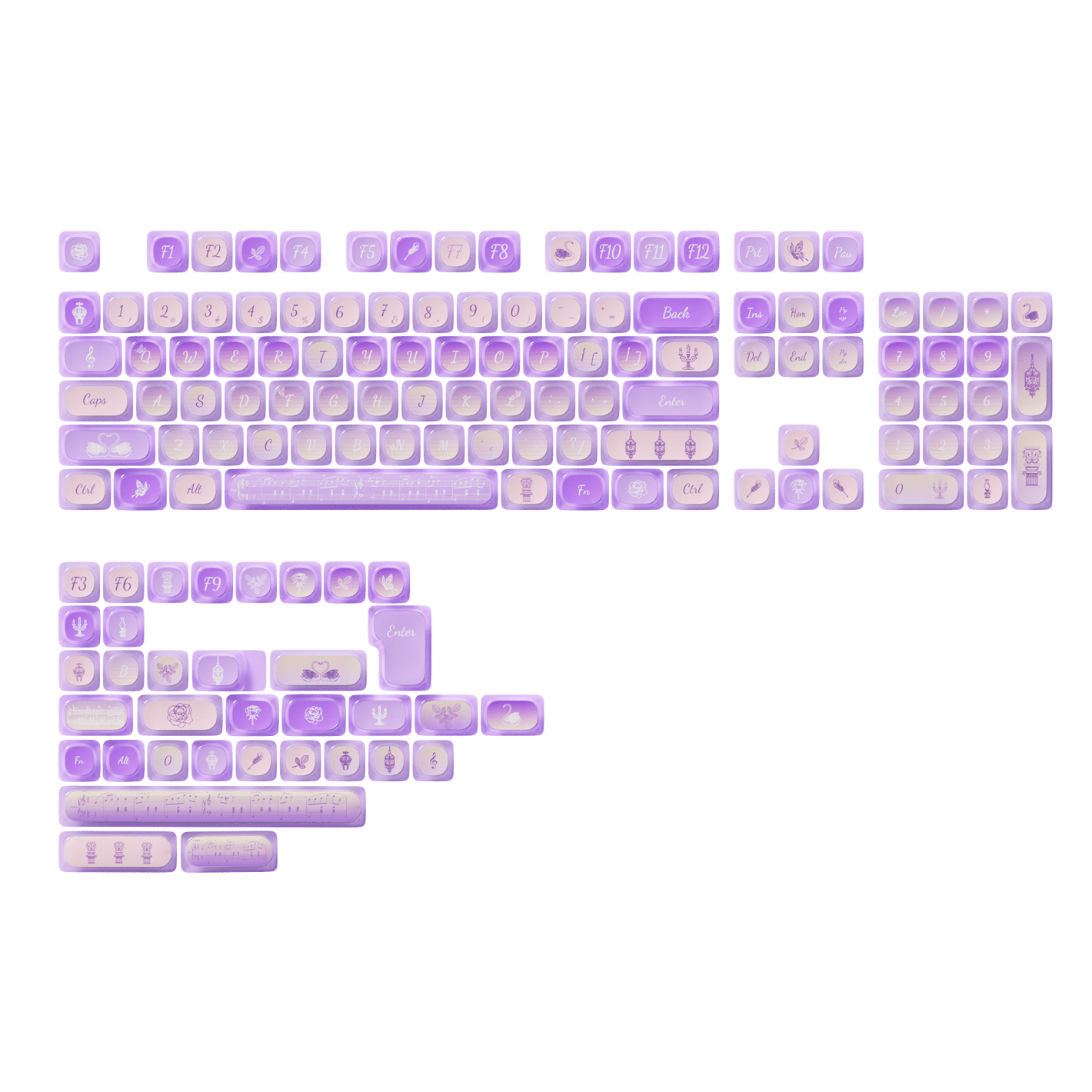 Swan Sonata Keycap Set (140 Keys)