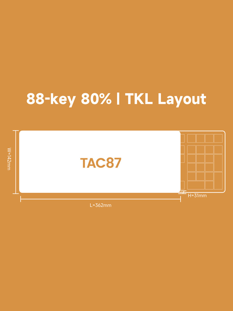 Akko TAC87 Bun Wonderland Mechanical Keyboard Size