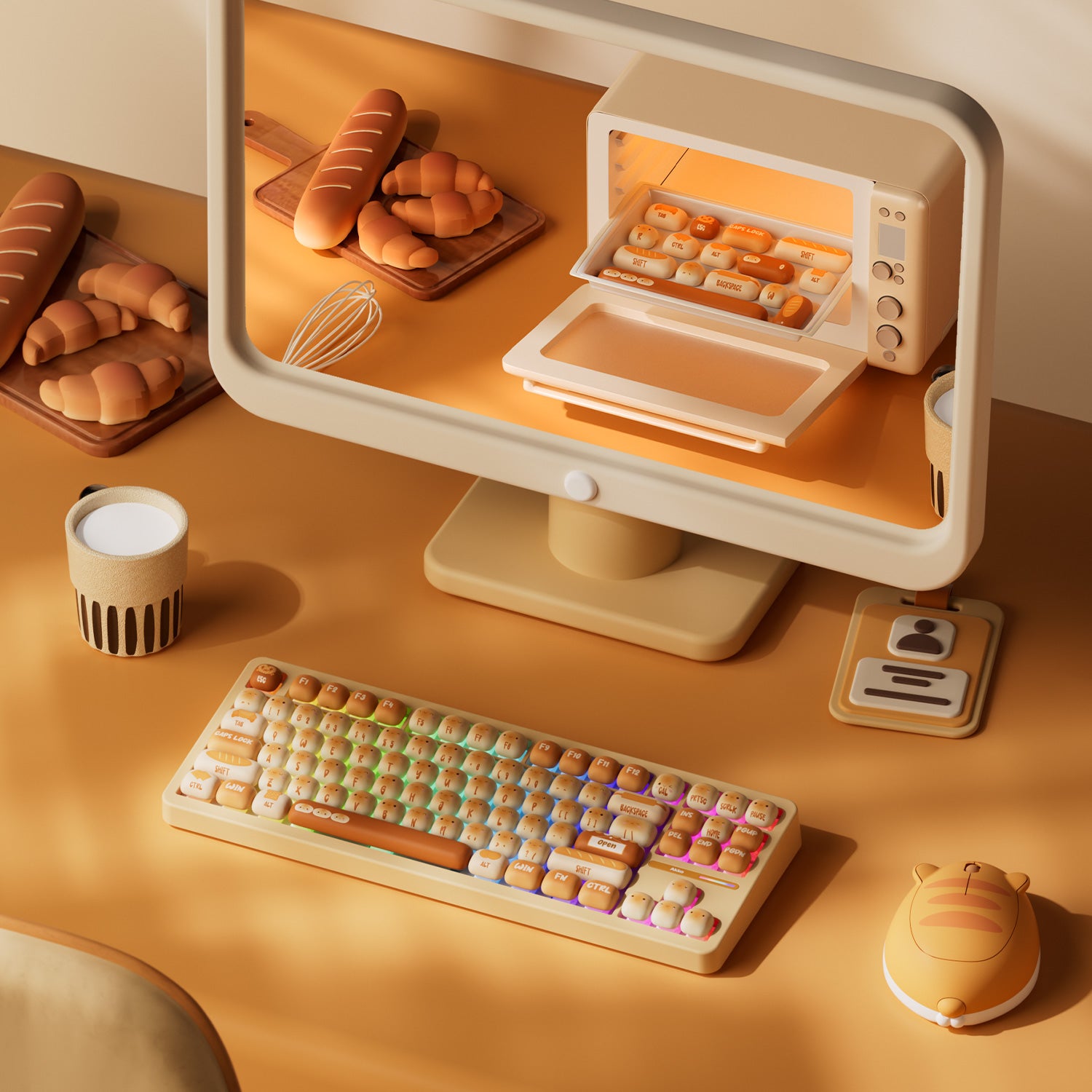 Akko TAC87 Bun Wonderland Mechanical Keyboard on the Desk