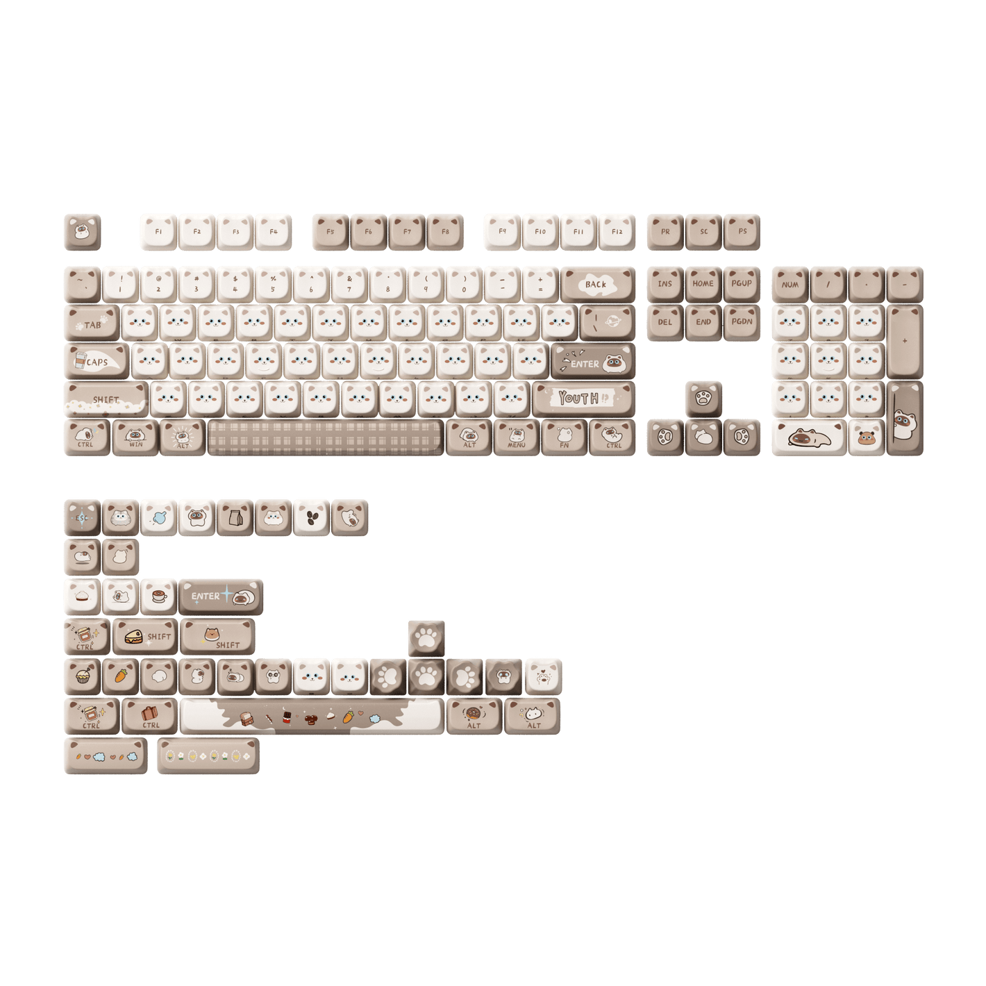 Siamese Cat Keycap Set (142-Keys)