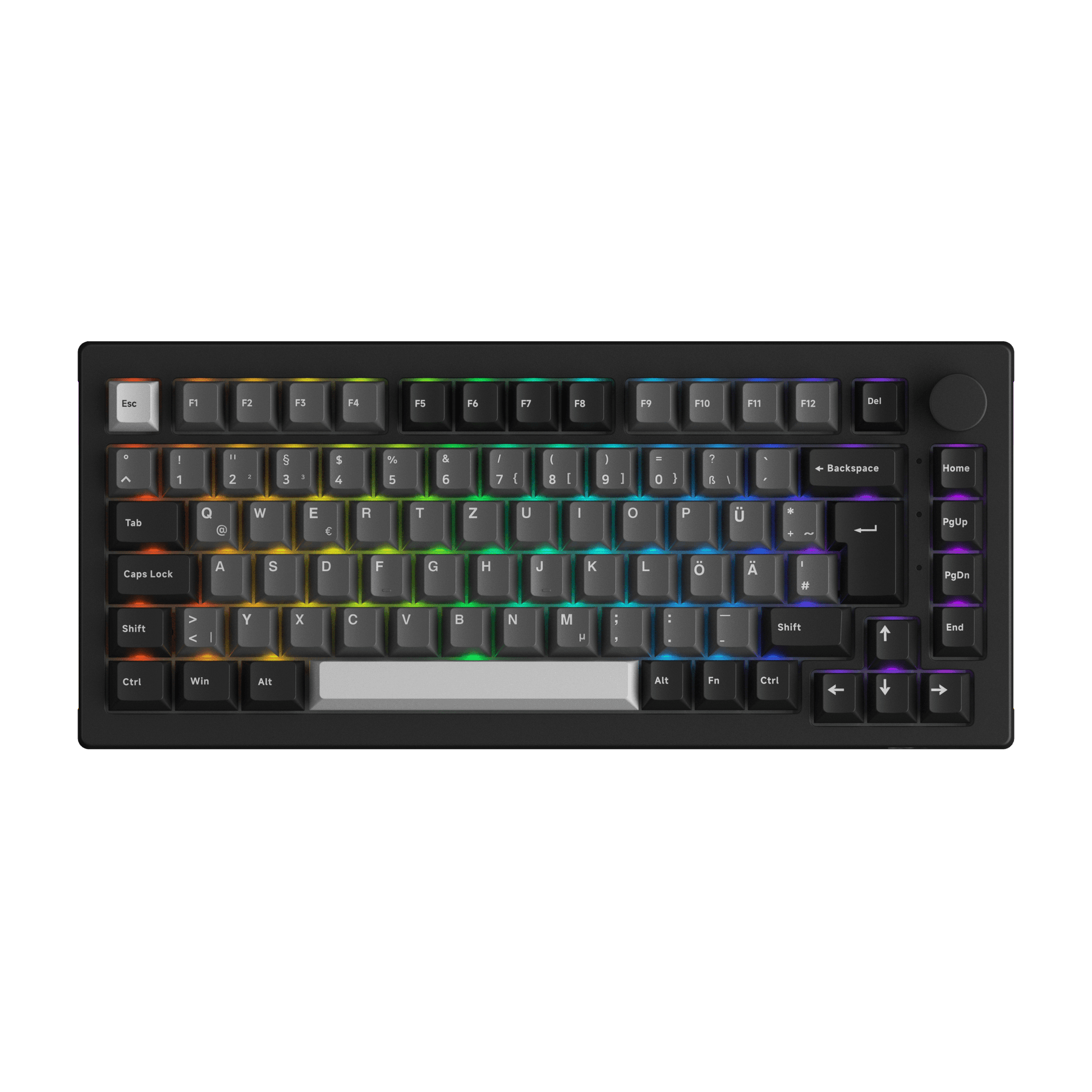 5075B Plus VIA ISO Mechanical Keyboard Black Silver Color