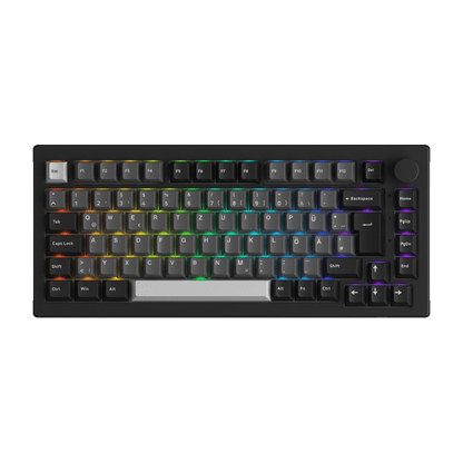 5075B Plus VIA ISO Mechanical Keyboard Black Silver Color