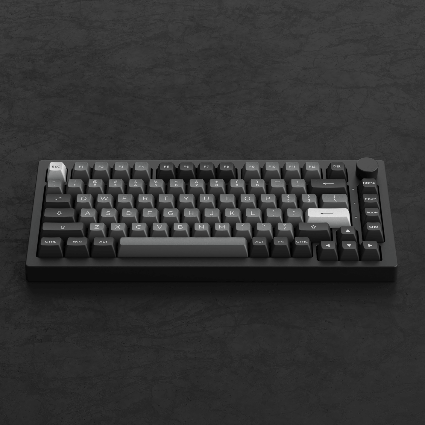 Black & Silver 5075B Plus Tastatur  PBT Double-shot Tastenkappen