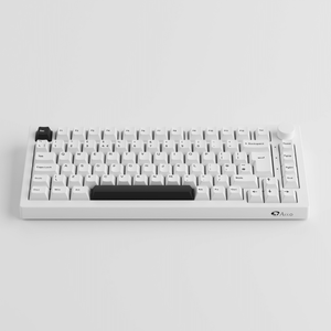 Black on White 5075B Plus VIA ISO Mechanical Keyboard Front View