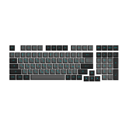 Akko Black Cyan Cyrillic Keycap Set (98-key)