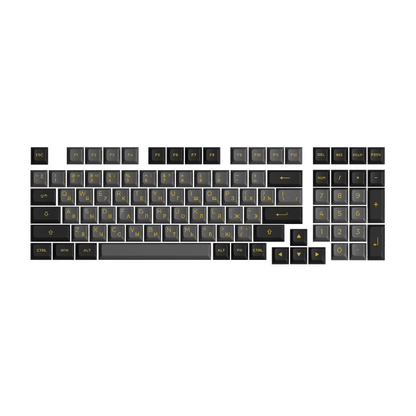 Akko Black Gold Cyrillic Keycap Set (98-key)