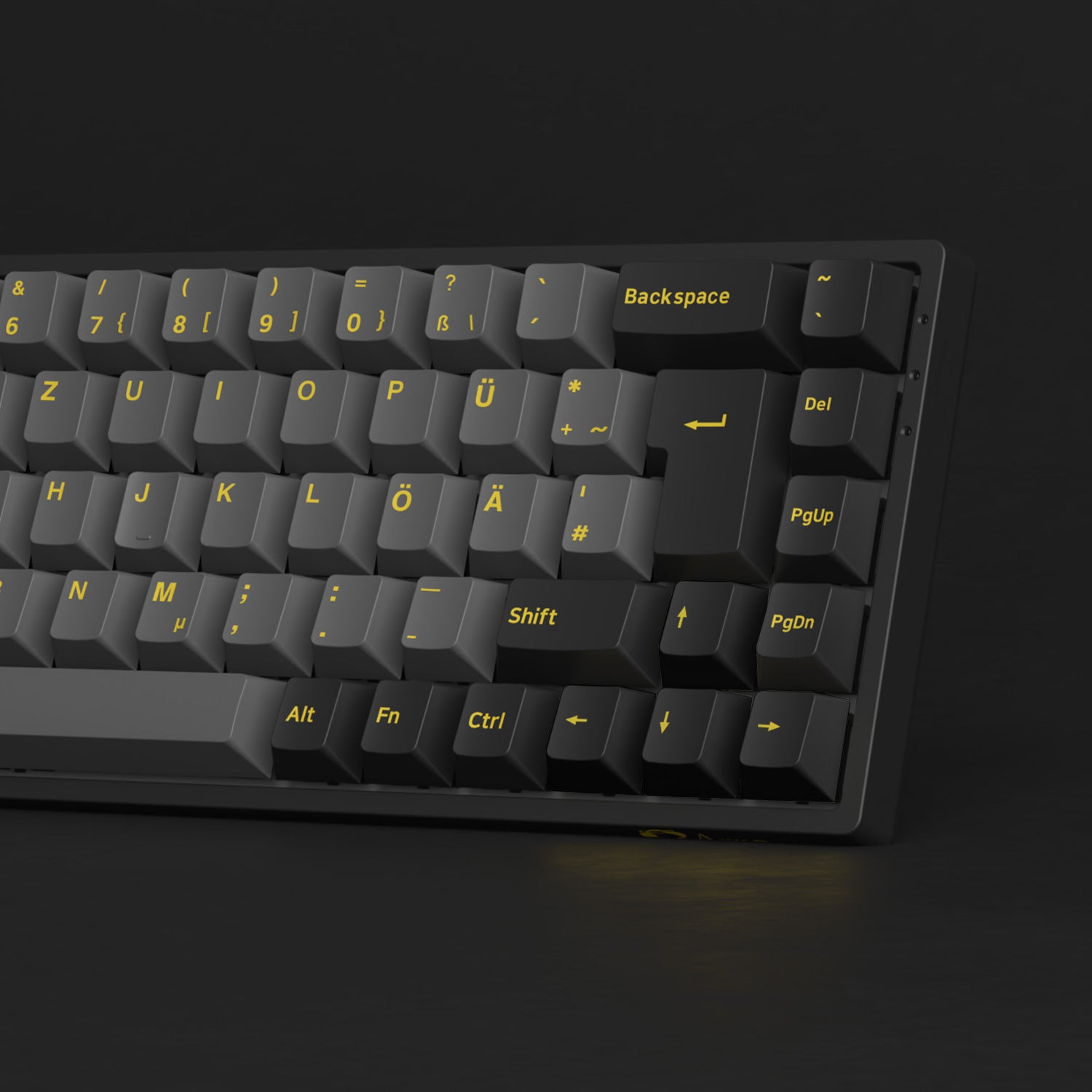 Black & Gold ISO Nordic Tastenkappen Set (76-Tasten) install on the keyboard right details