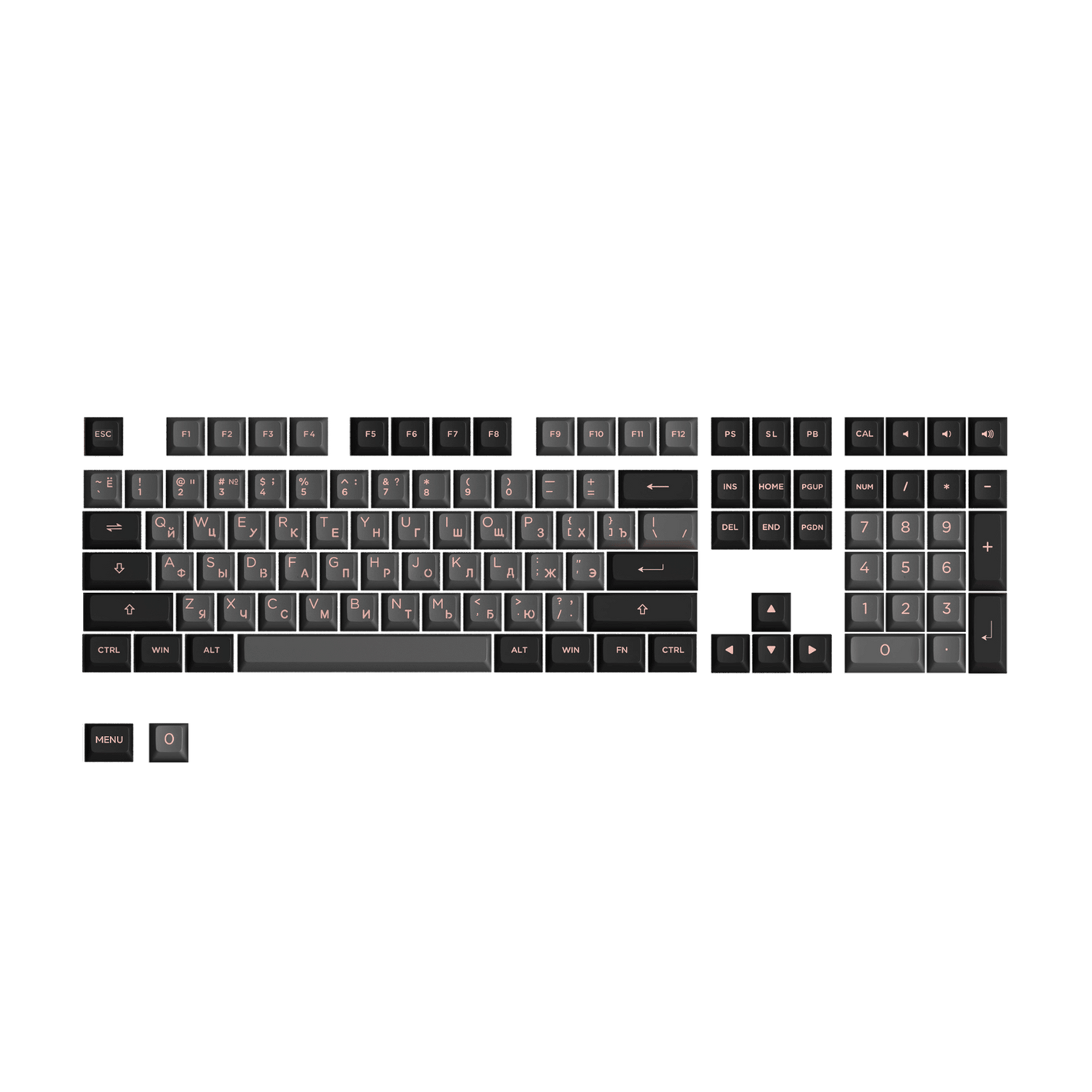 Akko Black Pink Cyrillic Keycap Set (110-key)