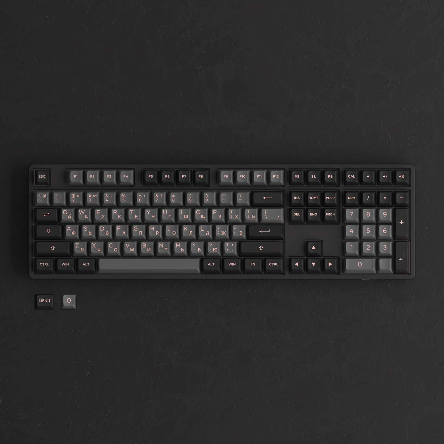 Akko Black Pink Cyrillic Keycap Set (110-key)