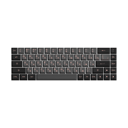 Akko Black Pink Cyrillic Keycap Set (68-key) Install on Keyboard