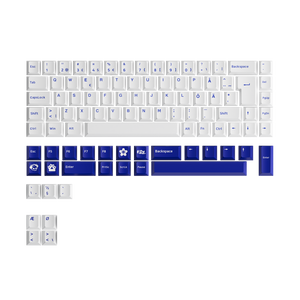 Blue on White ISO Nordic Tastenkappen Set (76-key)