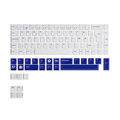 Blue on White ISO Nordic Tastenkappen Set (76-key)