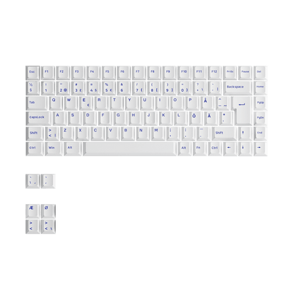 Blue on White ISO Nordic Keycap Set (91-key)