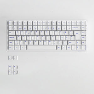 Blue on White ISO Nordic Keycap Set 91 Keys
