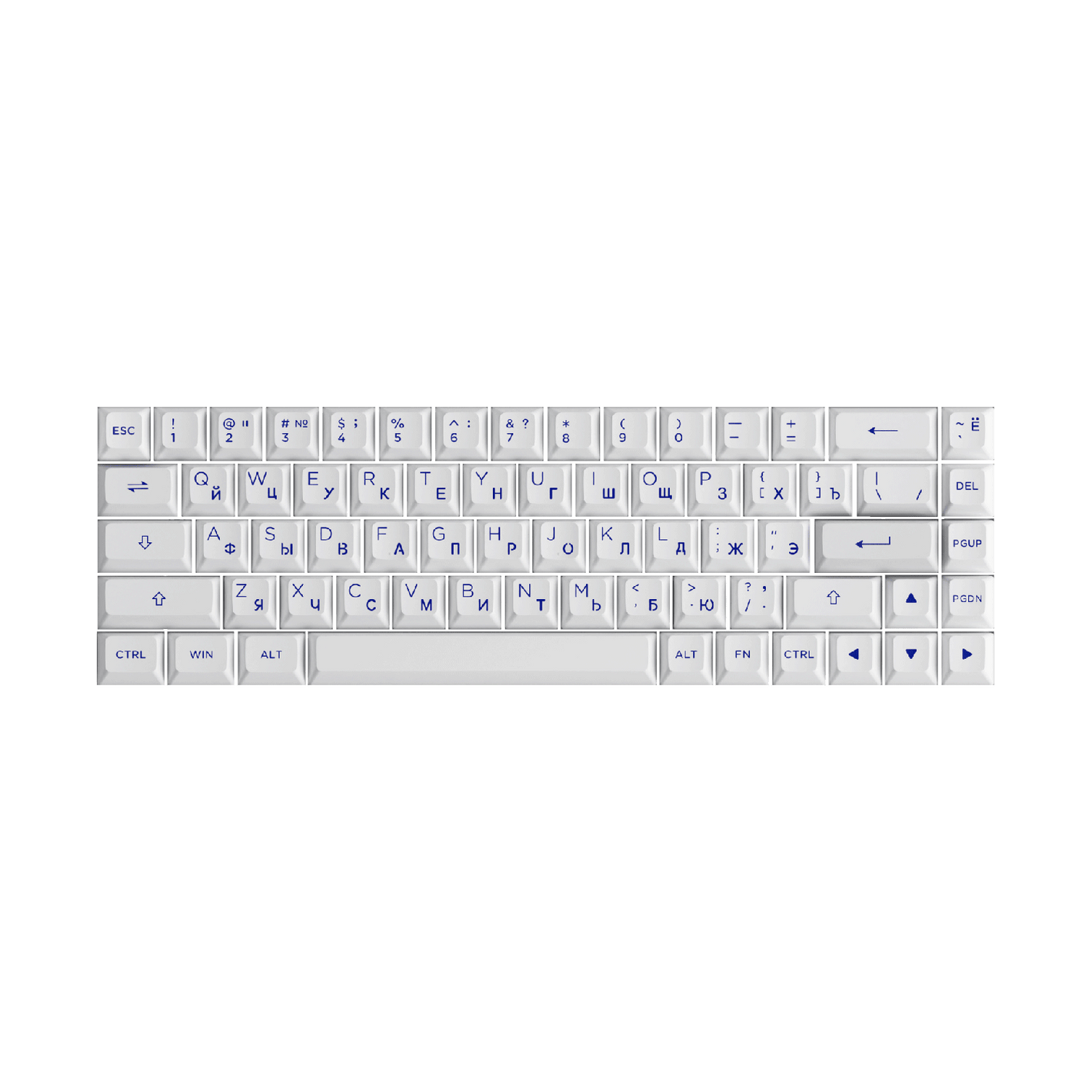Akko Blue on White Keycap Set (68-key) 