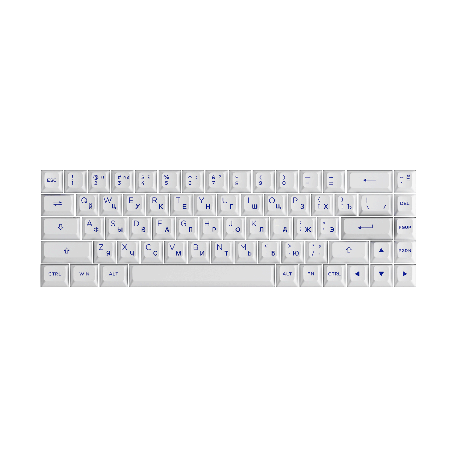 Akko Blue on White Keycap Set (68-key) 