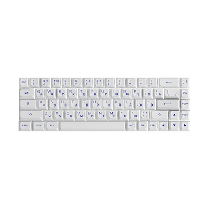 Akko Blue on White Keycap Set (68-key) 
