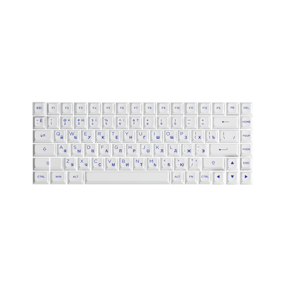 Akko Blue on White Cyrillic Keycap Set (84-key)