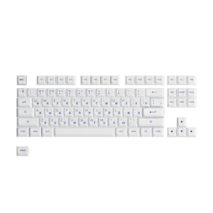 Akko Blue on White Cyrillic Keycap Set (88-key)