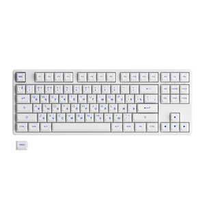 Akko Blue on White Cyrillic Keycap Set (88-key) Install on the Keyboard